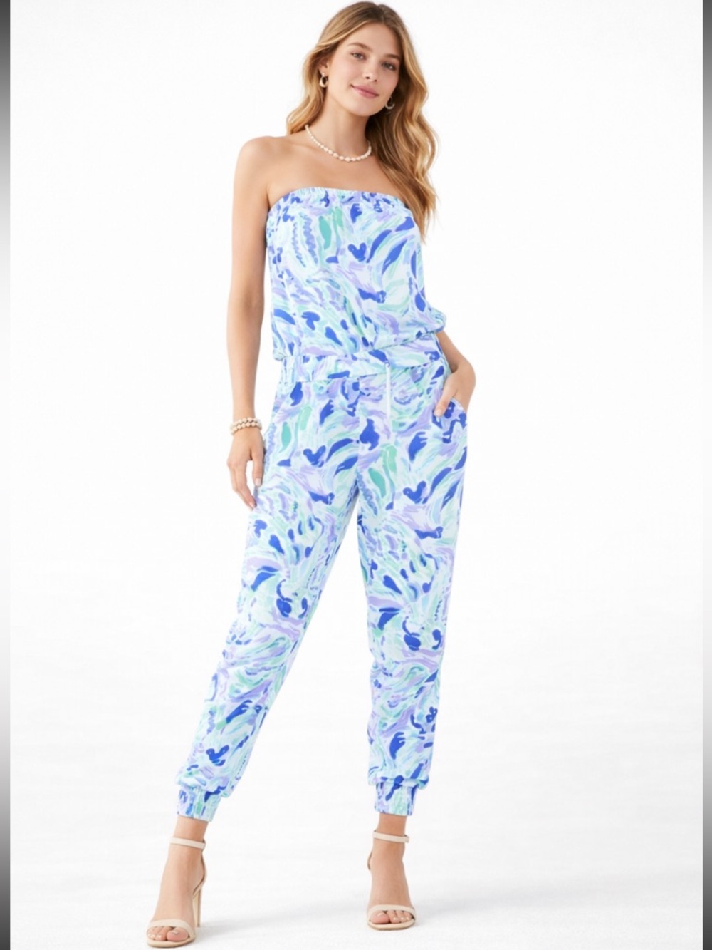 Lilly Pulitzer Emiko Rayon Jumpsuit size Medium